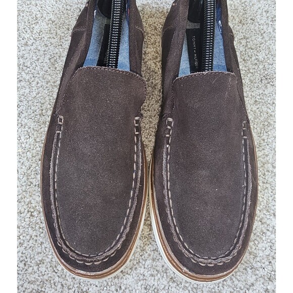 Tommy Hilfiger Brown Leather Suede Slip on Loafer Sneaker Size 9 Style TMLENNOX - Picture 3 of 9